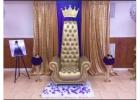 Find aristocratic throne chairs for rent in Long Island with durable vinyl