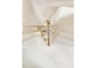 14k Gold Men's Crucifix Pendant -14K Real Gold Cross Pendant -14K Cross 35mm Semi Hollow Pendant -14