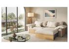 Japandi Modern Sectional Sofa with Adjustable Chaise & Pull-Out Footrests